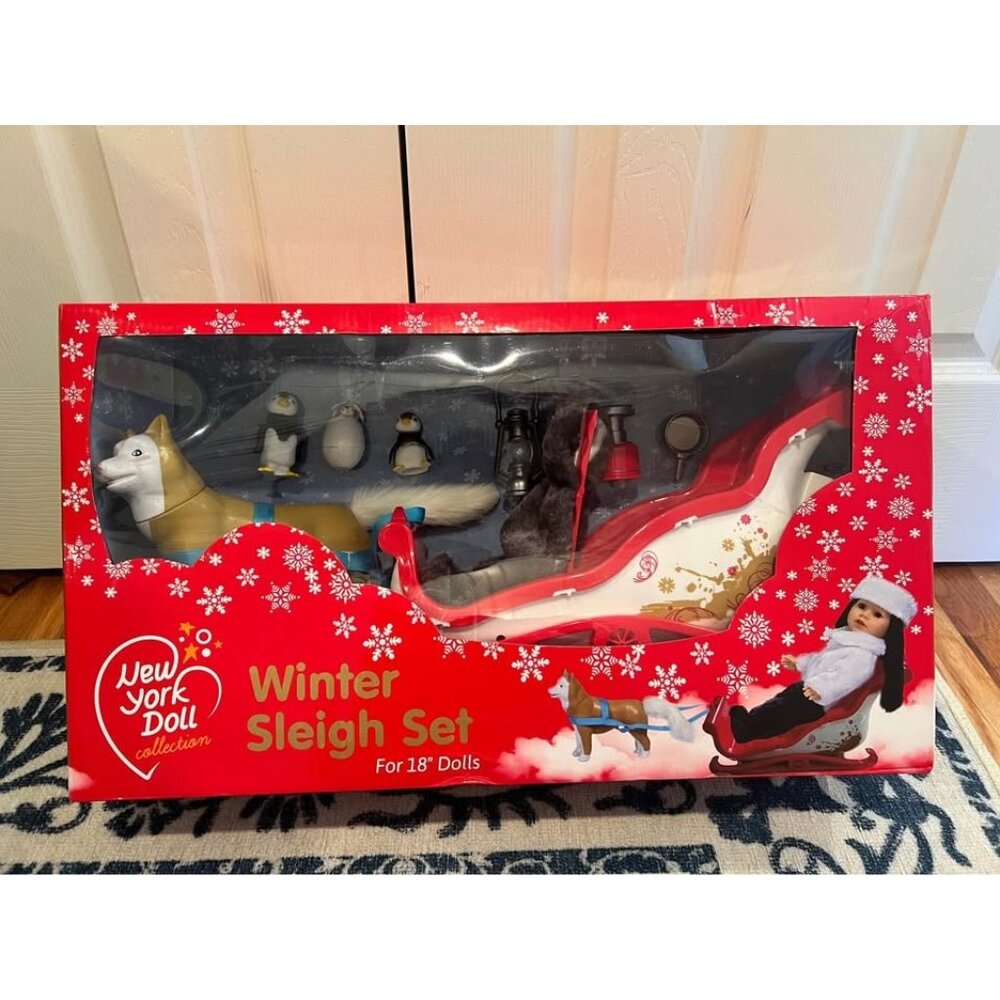 18” doll winter sleigh set for american girl dolls